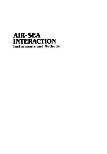 Air-Sea Interaction: Instruments and Methods