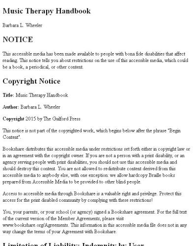 Music Therapy Handbook