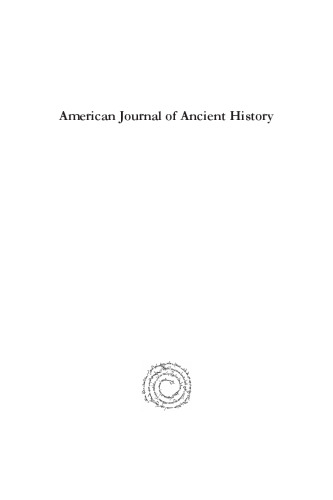 American Journal of Ancient History (Vol 8.1)