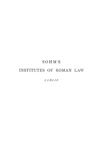 The Institutes of Roman Law