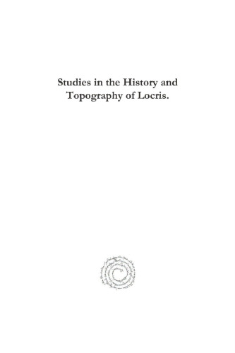 Studies in the History and Topography of Locris.