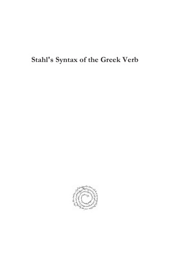 Stahl's Syntax of the Greek Verb
