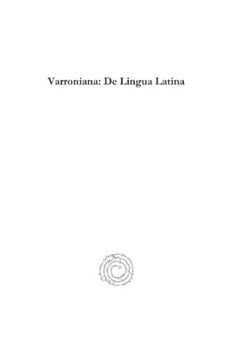 Varroniana: De Lingua Latina