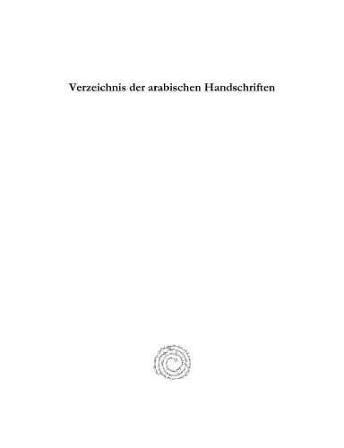 Verzeichnis der arabischen Handschriften
