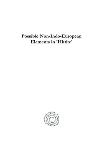 Possible Non-Indo-European Elements in 'Hittite'
