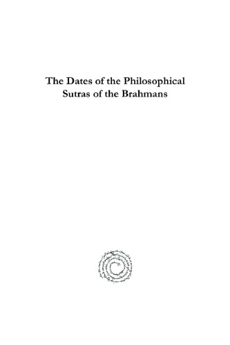 The Dates of the Philosophical Sutras of the Brahmans