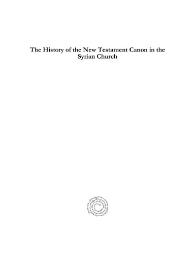The History of the New Testament Canon in the Syrian Church