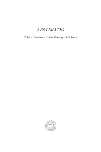 Aestimatio: Critical Reviews in the History of Science (Volume 3)