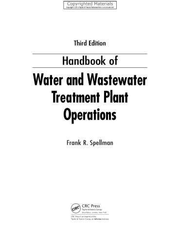Handbook of Water and Wastewater Treatment Plant Operations (3rd Edition)