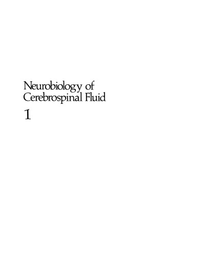 Neurobiology of Cerebrospinal Fluid 1