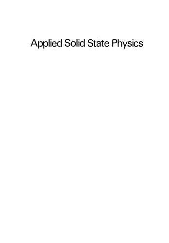 Applied Solid State Physics