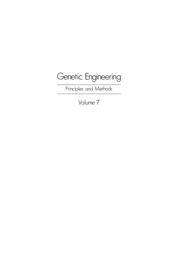 Genetic Engineering: Principles and Methods