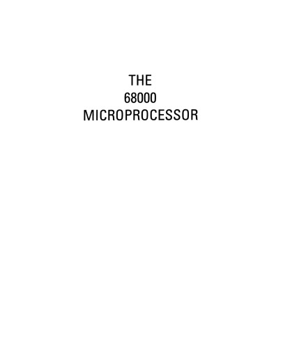 The 68000 Microprocessor