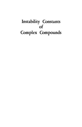 Instability Constants of Complex Compounds