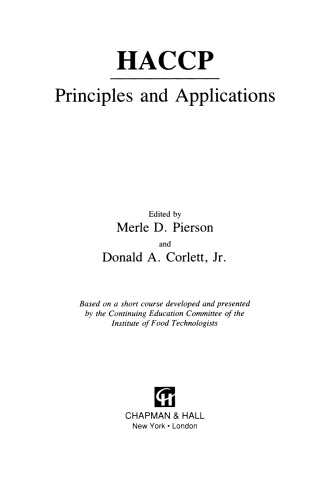 HACCP: Principles and Applications