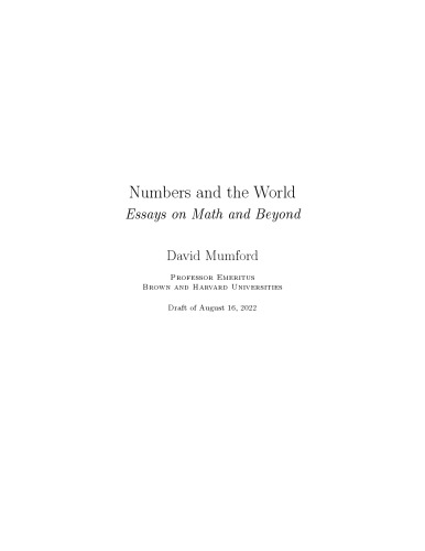 Numbers and the world: Essays on Math and Beyond