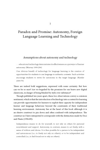 Autonomy and Foreign Language Learning in a Virtual Learning Environment