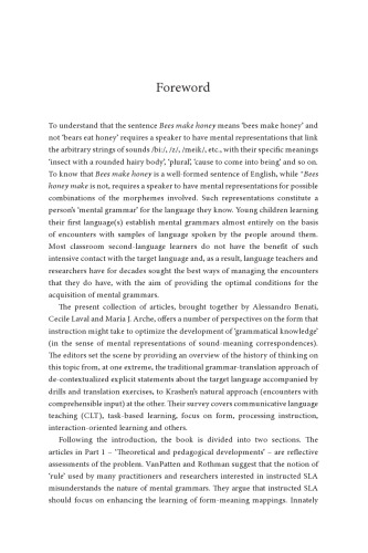 The Grammar Dimension in Instructed Second Language Learning: Advances in Instructed Second Language Acquisition Research