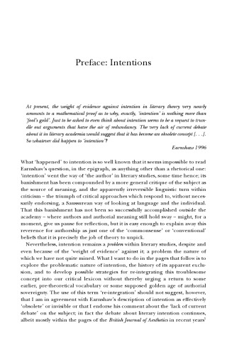 Intention and Text: Towards an Intentionality of Literary Form