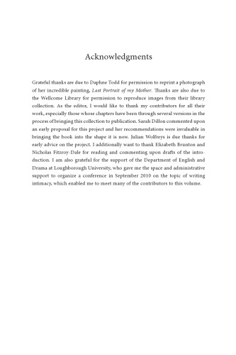 Scenes of Intimacy: Reading, Writing and Theorizing Contemporary Literature