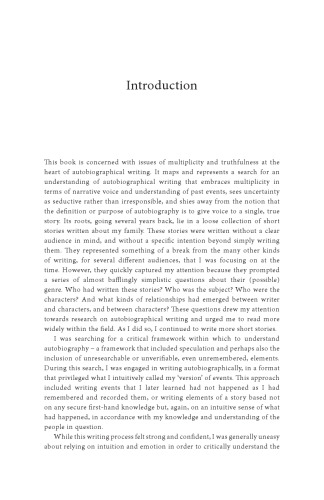 The Fiction of Autobiography: Reading and Writing Identity