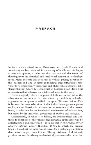 Deconstruction and Critical Theory