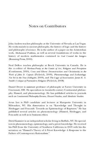 Epistemology, Archaeology, Ethics: Current Investigations of Husserl’s Corpus