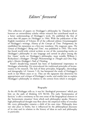 Heidegger’s Way of Thought: Critical and Interpretive Signposts