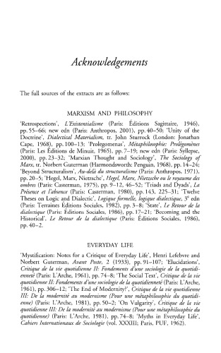 Henri Lefebvre: Key Writings