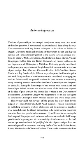 The Idea of Pure Critique