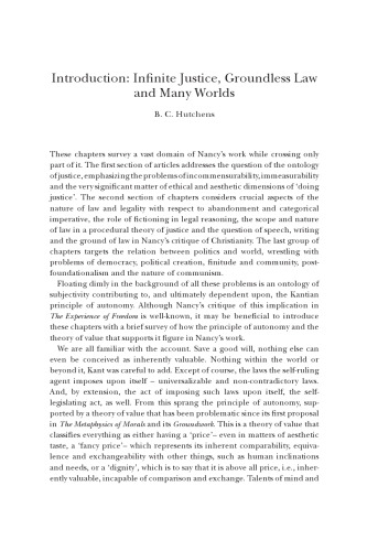 Jean-Luc Nancy: Justice, Legality and World