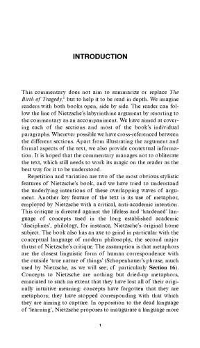 Nietzsche’s The Birth of Tragedy: A Reader’s Guide