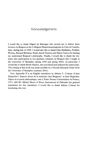 The Challenge of Bergsonism: Phenomenology, Ontology, Ethics