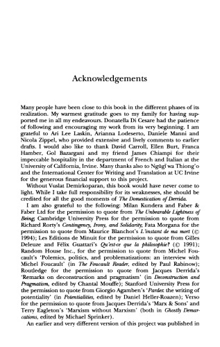 The Domestication of Derrida: Rorty, Pragmatism and Deconstruction