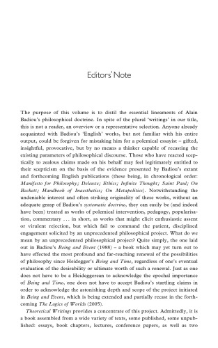 Theoretical Writings