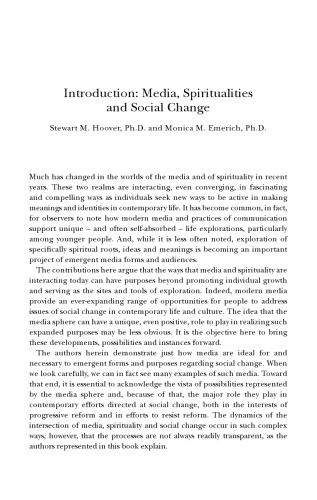 Media, Spiritualities and Social Change