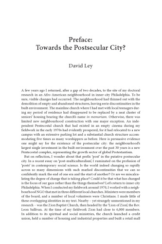 Postsecular Cities: Space, Theory and Practice