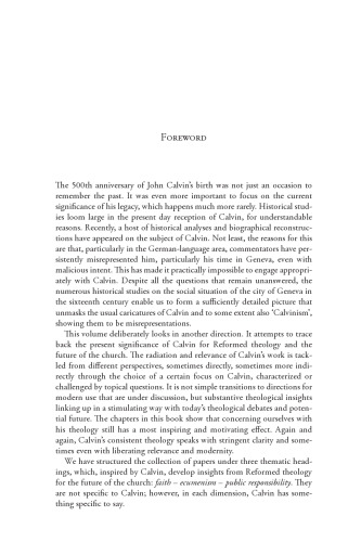 Calvin Today: Reformed Theology and the Future of the Church