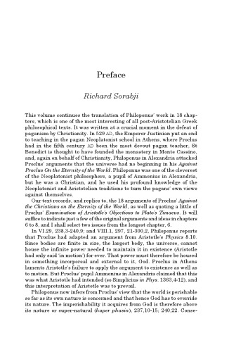 Philoponus: Against Proclus on the Eternity of the World 6-8