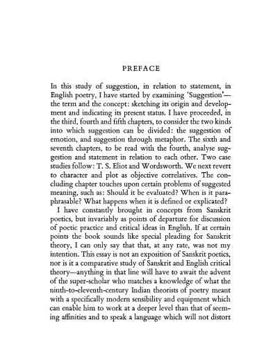 Suggestion and Statement in Poetry