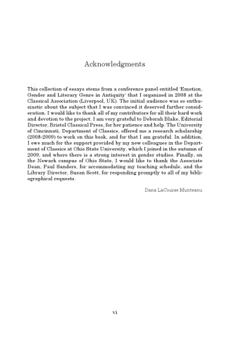 Emotion, Genre and Gender in Classical Antiquity