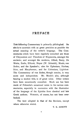 Epistles to the Ephesians and to the Colossians