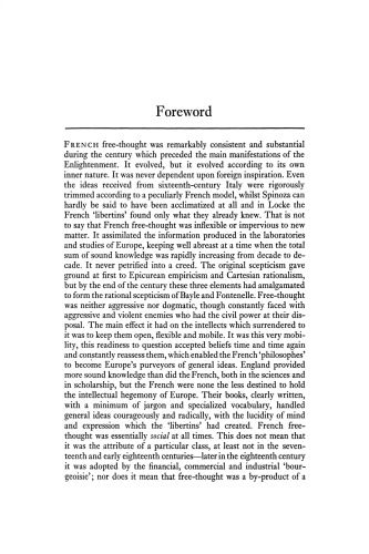 French Free-Thought from Gassendi to Voltaire