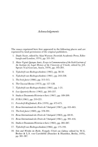 Studies in Roman Private Law