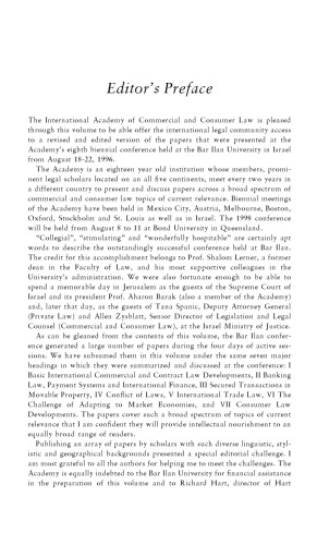 New Developments in International Commercial and Consumer Law: Proceedings of the 8th Biennial Conference of the International Academy of Commercial and Consumer Law