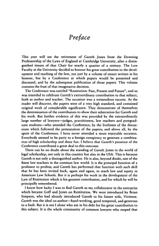 Restitution Past, Present and Future: Essays in Honour of Gareth Jones