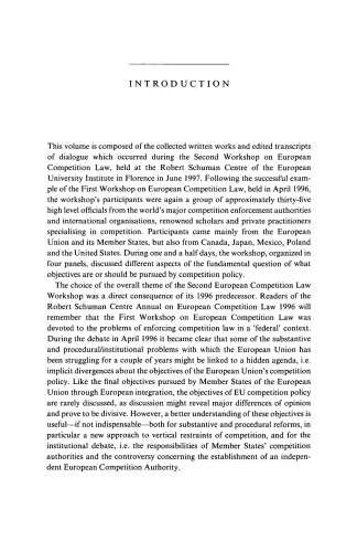 European Competition Law Annual 1997: The Objectives of Competition Policy