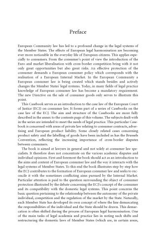 A Casebook on European Consumer Law