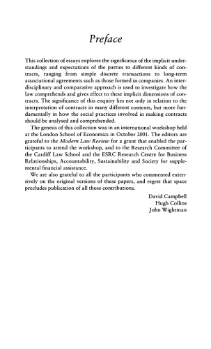 Implicit Dimensions of Contract: Discrete, Relational, and Network Contracts