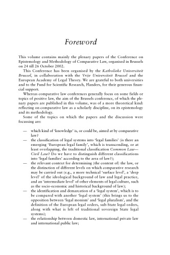 Epistemology and Methodology of Comparative Law